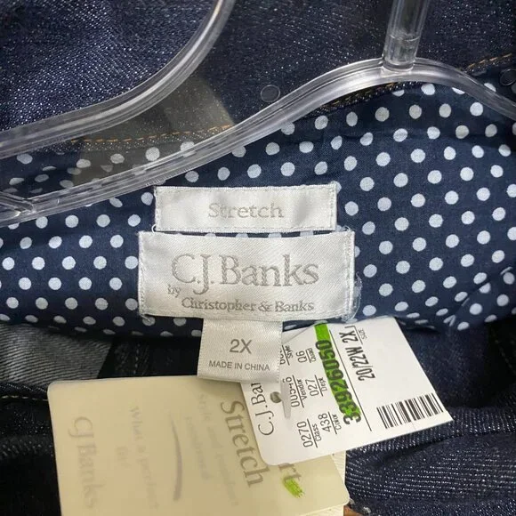 Womens CJ Banks Comfort Stretch Button Up Denim Jacket Size 2x - Picture 6 of 6